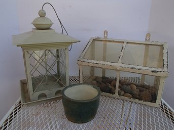 Bird Feeder And Metal Framed Seed Starter