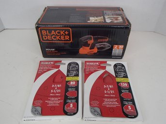 Black And Decker Mouse Detail Sander And Unopened Sanding Sheets