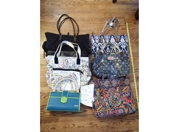 Lot Of Six Purses One Cosmetic Bag