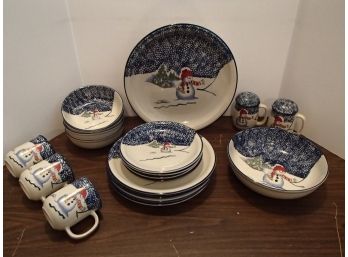 Thomson Pottery Snowman Dishes