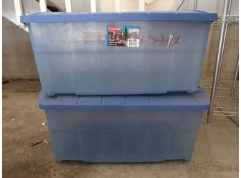 Lot Of Two Large Rubbermaid Totes