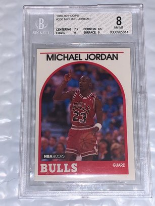 1989-90 NBA HOOPS MICHAEL JORDAN GRADED BECKETT NM-MT 8
