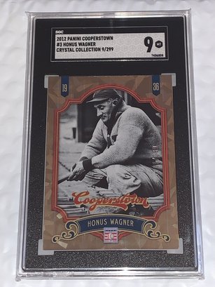 9/299!!  2012 PANINI COOPERSTOWN HONUS WAGNER CRYSTAL COLLECTION GRADED SGC MINT 9