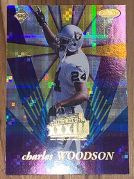 RARE 1998 COLLECTORS EDGE MASTERS CHARLES WOODSON SUPER BOWL STAMP ROOKIE CARD PREVIEW PROMI