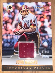 87/99!!  2017 PANINI DONRUSS CERTIFIED JOHN RIGGINS HISTORICAL PIECES AUTHENTIC GAME WORN JERSEY