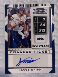 2020 PANINI CONTENDERS DRAFT PICKS JACOB KNIPP COLLEGE TICKET AUTOGRAPHED ROOKIE CARD
