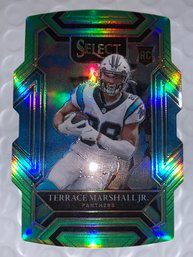 184/349!!  2021 PANINI SELECT TERRACE MARSHAL JR LIME GREEN DIE CUT CLUB LEVEL PRIZM ROOKIE CARD