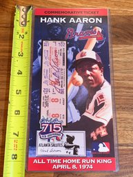3917/7150!!  LIMITED EDITION HANK AARON COOPERSTOWN COLLECTION COMMEMORATIVE TICKET