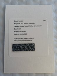 2021 PLAYOFF CONTENDERS TUTU ATWELL ROOKIE TICKET RPS RED ZONE VARIATION REDEMPTION