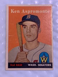 Ken Aspromonte, 1958 Topps ROOKIE Card #405, Washington Senators