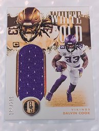 186/299!!  2022 PANINI GOLD STANDARD DALVIN COOK WHITE GOLD AUTHENTIC GAME WORN JERSEY