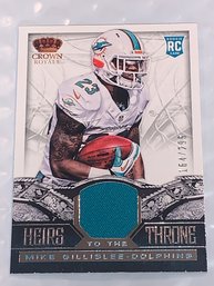 164/299!!  2013 PANINI CROWN ROYALE MIKE GILLISLEE HEIRS THRONE ROOKIE CARD AUTHENTIC GAME WORN JERSEY