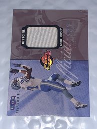 11/580!!  1999 FLEER MYSTIQUE JOHNNIE MORTON FEEL THE GAME OFFICIAL GAME JERSEY