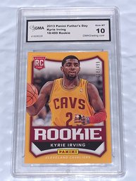 18/499!!  2013 PANINI FATHERS DAY KYRIE IRVING ROOKIE CARD GRADED GMA GEM MINT 10