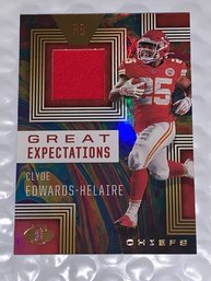 2020 PANINI ILLUSIONS CLYDE EDWARDS HELAIRE GREAT EXPECTATIONS AUTHENTIC GAME WORN JERSEY ROOKIE CARD