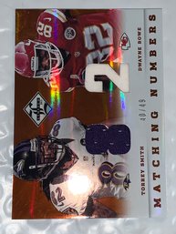 40/49!!  2013 PANINI LIMITED MATCHING NUMBERS-TORREY SMITH & DWAYNE BOWE AUTHENTIC GAME WORN JERSEY # 82