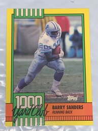 BARRY SANDERS 1990 TOPPS FOOTBALL 1000 YARD CLUB