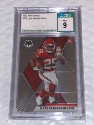 2020 PANINI MOSAIC CLYDE EDWARDS-HELAIRE ROOKIE CARD GRADED CSG MINT 9