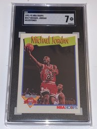 1991-92 NBA HOOPS MICHAEL JORDAN MILESTONES GRADED SGC NM 7