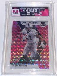 2020 PANINI MOSAIC NFL DEBUT HENRY RUGGS PINK CAMO GRADED GEM MINT 9.5 ROOKIE CARD