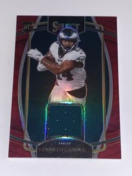 2021 PANINI SELECT KENNETH GAINWELL ROOKIE SWATCHES AUTHENTIC GAME WORN JERSEY PRIZM ROOKIE CARD