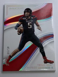 45/99!! 2023 PANINI IMMACULATE COLLECTION COLLEGIATE SP #38 PATRICK MAHOMES II TEXAS TECH