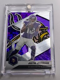 1/1!!  ONE OF ONE CUSTOM JUSTIN JEFFERSON PURPLE CRACKED ICE TEAM PATCH CARD