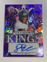 VERY RARE 5/15!!  2022 LEAF METAL DRAFT TOUCHDOWN KINGS SP DAVID BELL CERTIFIED AUTOGRAPHED ROOKIE CARD PURPLE