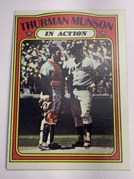 1972 TOPPS #442 THURMAN MUNSON IN ACTION