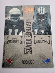 919/1250!! 2004 DONRUSS PLAYOFF HOGG HEAVEN LEATHER QUADS LARRY FITZGERALD & ROY WILLIAMS ROOKIE CARD