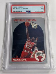 1990 NBAHOOPS #65 MICHAEL JORDAN GRADED PSA NM 7