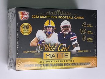 FACTORY SEALED ALL ROOKIE CARD EDITION 2022 WILD CARD MATTE DRSFT PICK FOOTBALL CARDS BOX