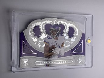 2020 PANINI CHRONICLES CROWN ROYALE SP CR-11 JUSTIN JEFFERSON SILVER GOLD DIE-CUT ROOKIE CARD