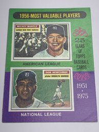 1975 TOPPS MOST VALUABLE PLAYERS -1956 MICKEY MANTLE & DON NEWCOMBE 25 YEARS OF BASEBALL