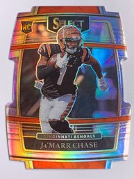 2021 PANINI SELECT SP #47 JAMARR CHASE SILVER DIE CUT PRIZM ROOKIE CARD