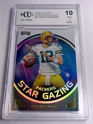 2018 PANINI PLAYOFF STAR GAZING GOLD #3 AARON RODGERS GRADED BCCG MINT 10