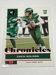 291/399!! 2021 PANINI CHRONICLES #86 ZACH WILSON RED FOILS SP ROOKIE CARD