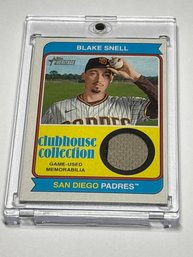 2023 TOPPS HERITAGE CLUBHOUSE COLLECTION BLAKE SNELL GAME USED MEMORABILIA