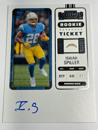 2022 PANINI CONTENDERS ROOKIE TICKET ISAIAH SPILLER AUTOGRAPHED ROOKIE CARD
