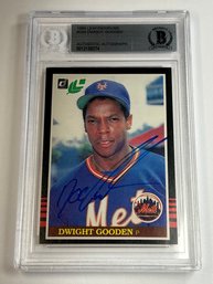 1985 DONRUSS #234 DWIGHT GOODEN ROOKIE OF THE YEAR AUTOGRAPHED ROOKIE CARD GRADED BECKETT AUTHENTIC