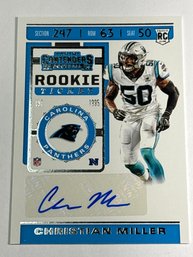 2019 PANINI CONTENDERS #252 CHRISTIAN MILLER AUTOGRAPHED ROOKIE TICKET