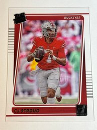2023 PANINI CHRONICLES CLEARLY DONRUSS DRAFT PICKS CJ STROUD #27 RATED ROOKIE CARD