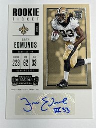 2017 PANINI CONTENDERS #292 TREY EDMUNDS ROOKIE TICKET AUTOGRAPHED ROOKIE CARD