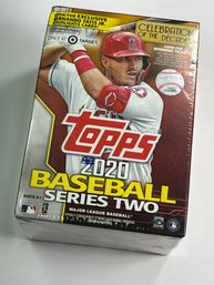 FACTORY SEALED TOPPS 2020 BASEBALL SERIES TWO MLB CARDS BOX INCLUDES TOPPS PLAYER MEDALLION CARD