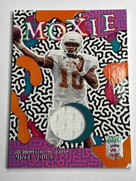 2023 PANINI CHRONICLES DONRUSS ELITE DRAFT PICKS VINCE YOUNG MOXIE INSERT AUTHENTIC PLAYER WORN JERSEY PATCH