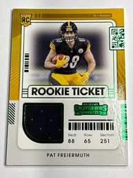 2021 PANINI CONTENDERS RTS-PFR PAT FREIERMUTH GREEN FOIL ROOKIE TICKET AUTHENTIC PLAYER WORN PATCH ROOKIE CARD