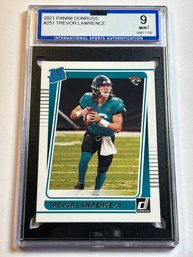 2021 PANINI DONRUSS #251 TREVOR LAWRENCE RATED ROOKIE CARD GRADED ISA MINT 9