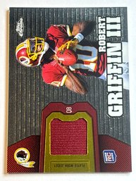 2012 TOPPS CHROME ROBERT GRIFFIN III PLAYER WORN JERSEY PATCH