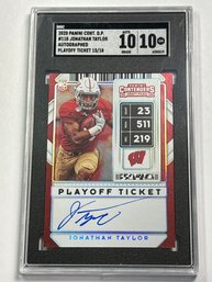 RARE 15/18! 2020 PANINI CONTENDERS DP JONATHAN TAYLOR AUTOGRAPHED ROOKIE PLAYOFF TICKET GRADED SGC GEM MINT 10