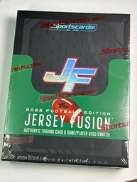 FACTORY SEALED AUTHENTIC 2022 FOOTBALL EDITION JERSEY FUSION GAME/PLAYER USED SWATCH CARD BOX